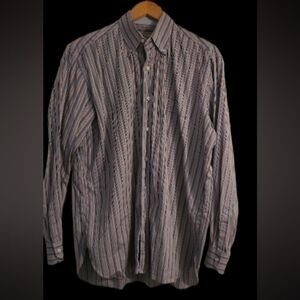 Marol For Maus & Hoffman Italian Cotton Classic Striped Men's Dress Shirt Size L